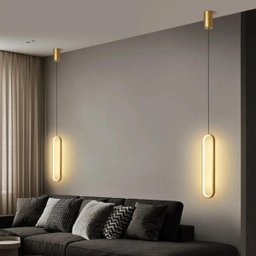 Kit 2 Lustres Pendentes Luminária Cristal Oval Dourado - 4