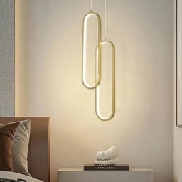 Kit 2 Lustres Pendentes Luminária Cristal Oval Dourado - 5