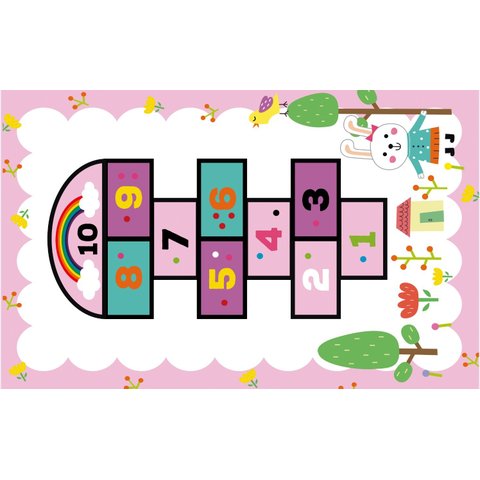 Tapete Infantil Emborrachado Antiderrapante 100x140cm Amarelinha