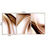 Quadro 105x70cm 3pçs Abstrato Bronze Moldura Vidro - 3