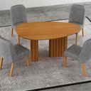 Ver imagem 3 de Kit 4 Cadeiras de Jantar Madeira Isis Cinza/Cinamomo
