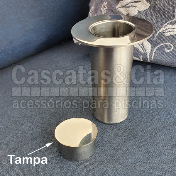 Par De Chumbadores Com Tampas Inox Para Escada De Piscina - 3