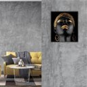 Ver imagem 1 de Quadro Para Sala 90x80cm Mulher Turbante Moldura