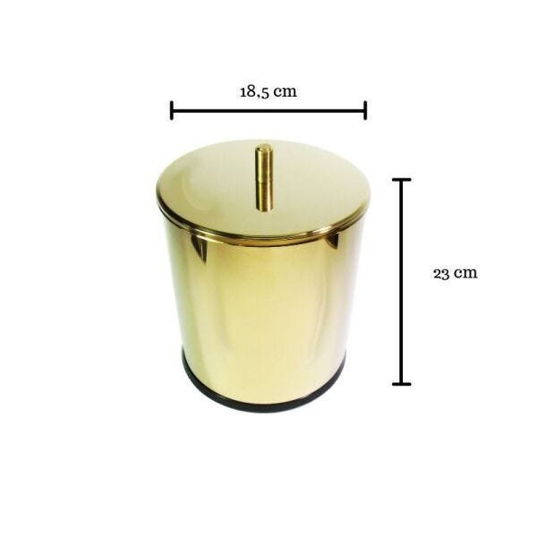 Lixeira Dourada em Aço Inox 5L para Cozinha– By Fineza - 2