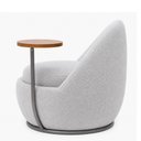 Ver imagem 6 de Poltrona Noah Mesa Lateral Esquerda Base Fixa Bouclé Cinza - Sallar Home