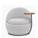 Ver imagem 5 de Poltrona Noah Mesa Lateral Esquerda Base Fixa Bouclé Cinza - Sallar Home
