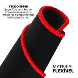 Mouse Pad Speed Gamer Extra Grande 70 x 35 Borda Costurada - Preto - 5