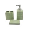 Kit Banheiro Lavabo Porta Sabonete Líquido Escova 3pçs Verde - 4
