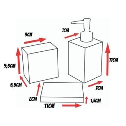 Kit Banheiro Lavabo Porta Sabonete Líquido Escova 3pçs Verde - 3