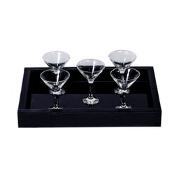 Bandeja Grande de Vidro Preto Decoração Luxo Cozinha Sala Bar 60x35 - 6