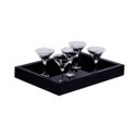 Ver imagem 5 de Bandeja Grande de Vidro Preto Decoração Luxo Cozinha Sala Bar 60x35