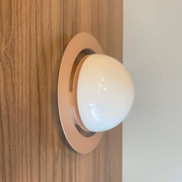 2 Arandela / Plafon Interna Ouro Rose Fosco Meio Globo Vidro Branco Quarto Zan22 - 4