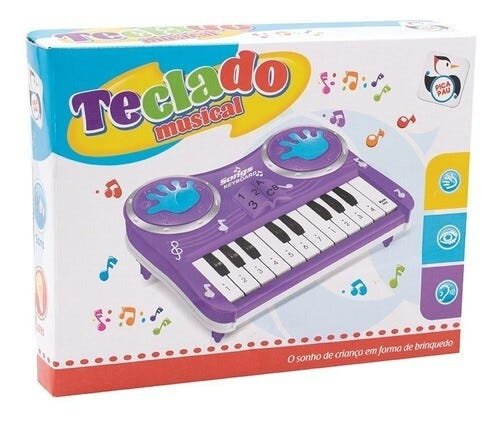 Pianinho Teclado Musical Brinquedo Infantil - Pica Pau - Roxo