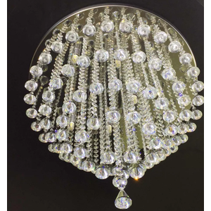 Luminária de Cristal para Sala de Jantar/Escritório com 40cm de Altura , Base de Inox Polido com 50c