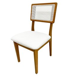 Conjunto de Jantar Mesa Redonda Mdf + 4 Cadeiras Tela Palha - 9