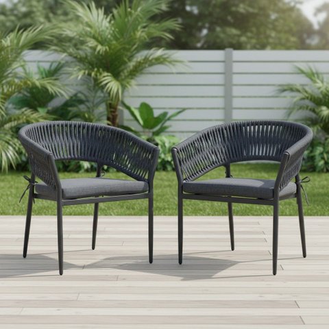 Conjunto 2 Cadeiras Poltronas Area Externa Empilhaveis Ravello Fratini