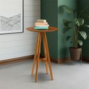 Ver imagem 1 de Mesa Bistrô Alta Redonda Sila Base Madeira Maciça Mel