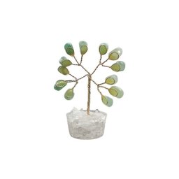 Árvore de Pedra Quartzo Verde Base Cristais 7cm - Saúde - 7