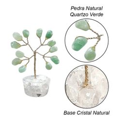 Árvore de Pedra Quartzo Verde Base Cristais 7cm - Saúde - 2