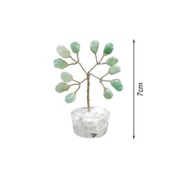 Árvore de Pedra Quartzo Verde Base Cristais 7cm - Saúde - 3