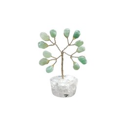Árvore de Pedra Quartzo Verde Base Cristais 7cm - Saúde - 1
