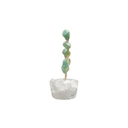Árvore de Pedra Quartzo Verde Base Cristais 7cm - Saúde - 5