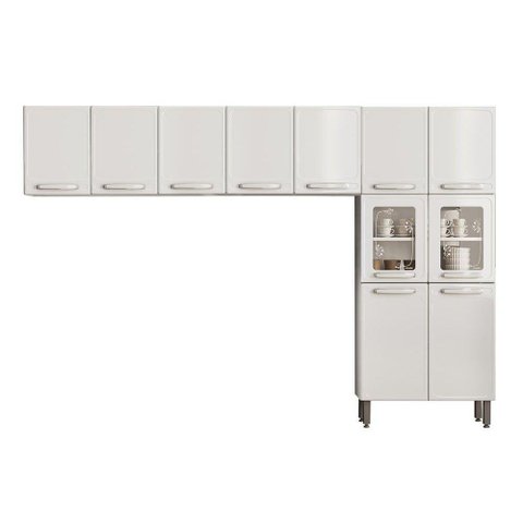 Cozinha Modulada Bertolini Evidence 3 Peças (2 Armários + 1 Paneleiro) CPT65 Branco