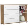 Cômoda Emília com 4 Gavetas 100% MDF Amêndoa / Branco Acetinado OOL - 2