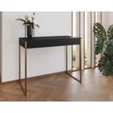 Ver imagem 1 de Aparador Industrial Califórnia 137x40 Ferro Dourado Tampo Preto