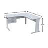 Mesa L Estação Escritório 120x120 com Gavetas e Chave Cinza - 3