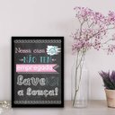 Ver imagem 2 de Quadro Casa Não Tem Empregada. Lave a Louça 45x34cm - com vidro:Madeira preta