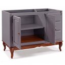 Ver imagem 2 de Balcão para Pia 2 Pta 3 Gav Hanover com Pés Luis Xv 93x120x53cm (a X L X P) - Cinza-Imbuia