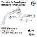 Ver imagem 2 de Torneira de Parede Banheiro Preto Fosco Túnis Clássica 262