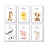 Kit 6 Quadros Decorativos moldura e vidro Animais da Fazenda - 1