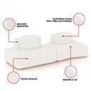 Ver imagem 3 de Sofá 2 Lugares Orgânico com Módulo Central e 1 Canto Berlim Bouclê Off White K01 - D’Rossi