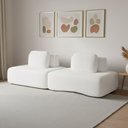 Ver imagem 1 de Sofá 2 Lugares Orgânico com Módulo Central e 1 Canto Berlim Bouclê Off White K01 - D’Rossi