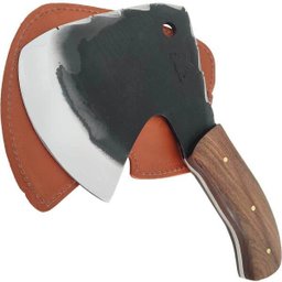 Machadinha Americana 5mm Artesanal Monobloco Cutelo Curvo Inox 420c Esportivo Camping - 1