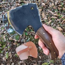 Machadinha Americana 5mm Artesanal Monobloco Cutelo Curvo Inox 420c Esportivo Camping - 7