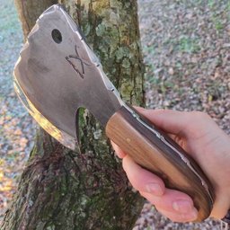 Machadinha Americana 5mm Artesanal Monobloco Cutelo Curvo Inox 420c Esportivo Camping - 4