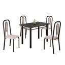 Ver imagem 2 de Conjunto de Mesa com 4 Cadeiras Lívia Preto/Bege