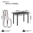 Ver imagem 3 de Conjunto de Mesa com 4 Cadeiras Lívia Preto/Bege