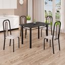Ver imagem 1 de Conjunto de Mesa com 4 Cadeiras Lívia Preto/Bege