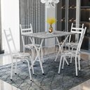 Ver imagem 2 de Conjunto de Mesa Sala de Jantar Leia 1,20m com 4 Cadeiras Granito Tubular Artefamol
