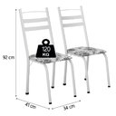 Ver imagem 4 de Conjunto de Mesa Sala de Jantar Leia 1,20m com 4 Cadeiras Granito Tubular Artefamol