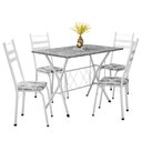 Ver imagem 1 de Conjunto de Mesa Sala de Jantar Leia 1,20m com 4 Cadeiras Granito Tubular Artefamol