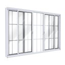 Ver imagem 1 de Janela de Alumínio de Correr 2 Folhas Móveis e 2 Folhas Fixas com Grade 100x200cm Lucasa Ideale