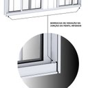Ver imagem 7 de Janela de Alumínio de Correr 2 Folhas Móveis e 2 Folhas Fixas com Grade 100x200cm Lucasa Ideale