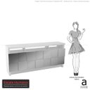 Ver mais imagens de Balcão Espelhado Plata com 2 Portas e 2 Gavetas 100% Mdf Off White