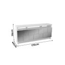 Ver imagem 7 de Balcão Espelhado Plata com 2 Portas e 2 Gavetas 100% Mdf Off White