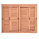 Ver imagem 3 de Janela de Madeira Vitro de Correr Com Veneziana Pantográfica Reto de Eucalipto Esel-1.20(L)X1.00(A)